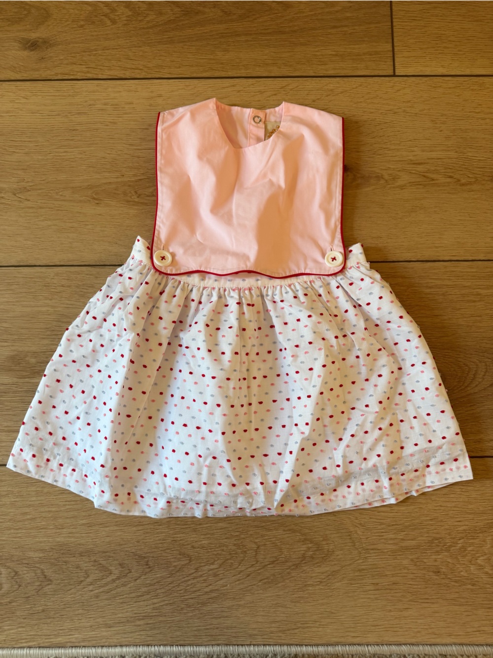 The Beaufort Bonnet Company Pink and White Polka Dot Baby Dress